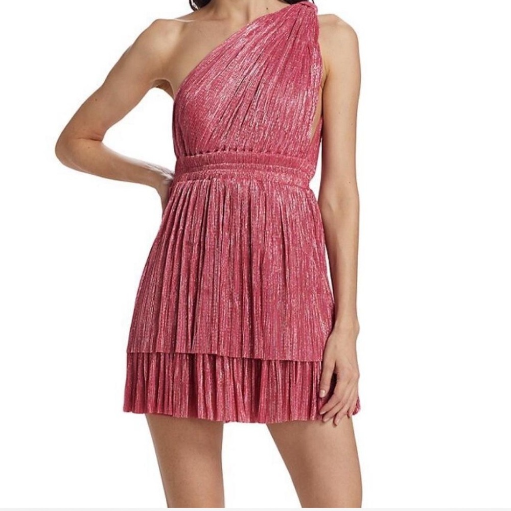 NWT Sabina Musayev Chicago One-Shoulder Fuchsia Dress